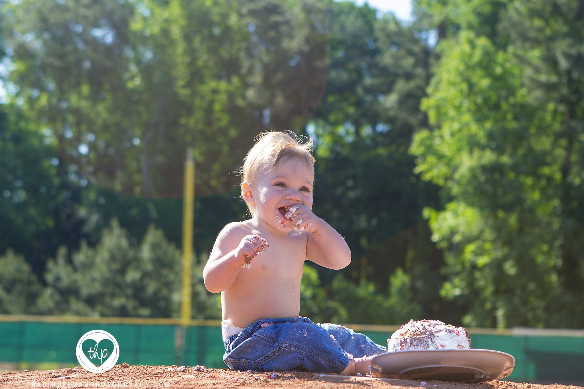 first birthday and cake smash photography with Turner in Cary NC