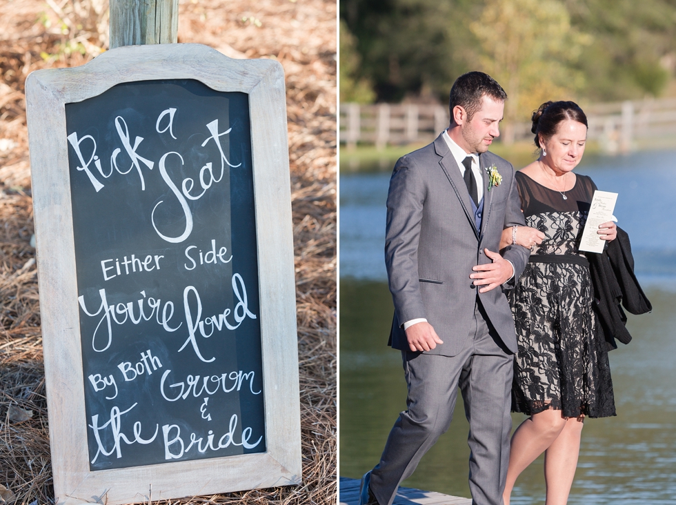 Fall wedding ceremony at The Barn at Woodlake Meadow, NC by Traci Huffman Photography_0001