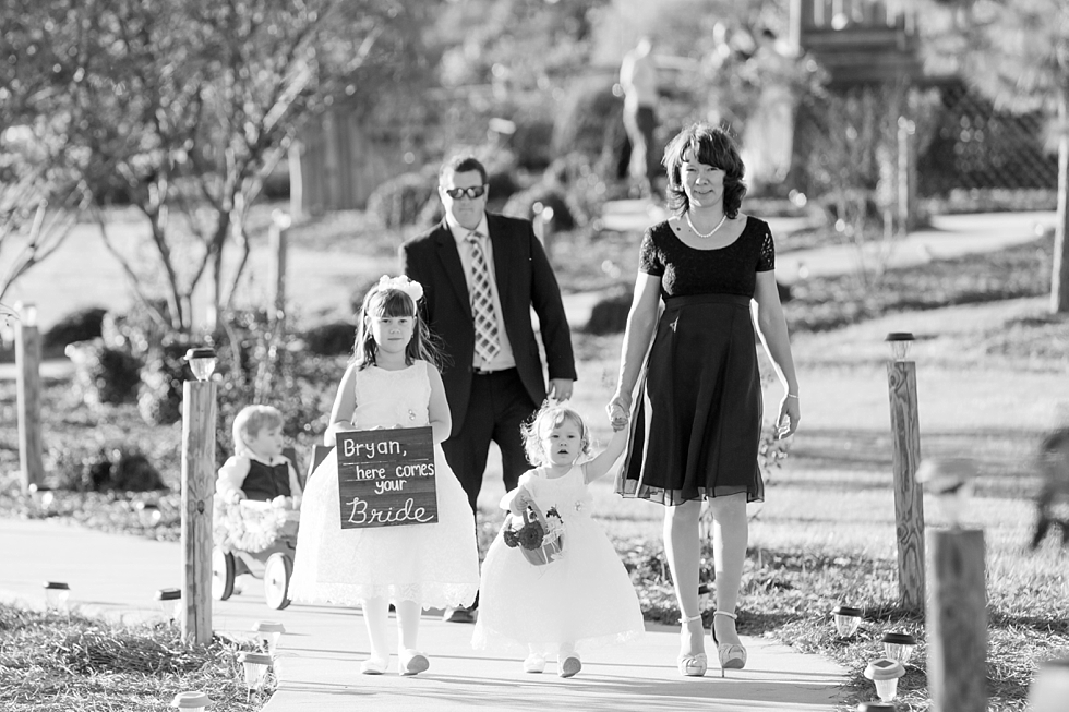 Fall wedding ceremony at The Barn at Woodlake Meadow, NC by Traci Huffman Photography