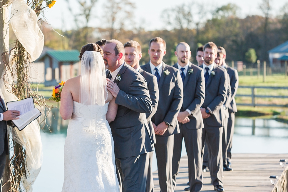 Fall wedding ceremony at The Barn at Woodlake Meadow, NC by Traci Huffman Photography_0014