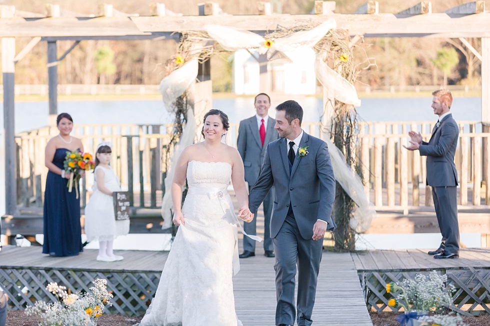 Fall wedding ceremony at The Barn at Woodlake Meadow, NC by Traci Huffman Photography_0029