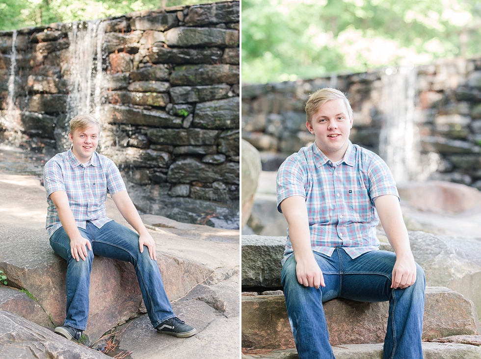 High school senior portraits taken at Yates Mill in Raleigh, NC by Traci Huffman Photography