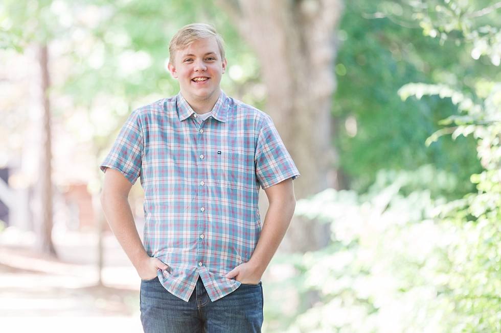 High school senior portraits taken at Yates Mill in Raleigh, NC by Traci Huffman Photography