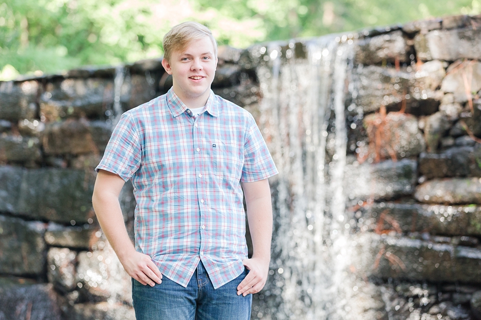 High school senior portraits taken at Yates Mill in Raleigh, NC by Traci Huffman Photography