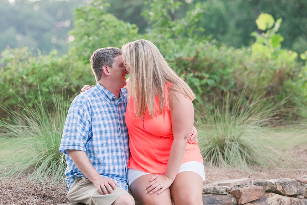 Engagement Pictures taken in downtown Cary, Nc and at Yates Mill in Raleigh, NC by Traci Huffman Photography