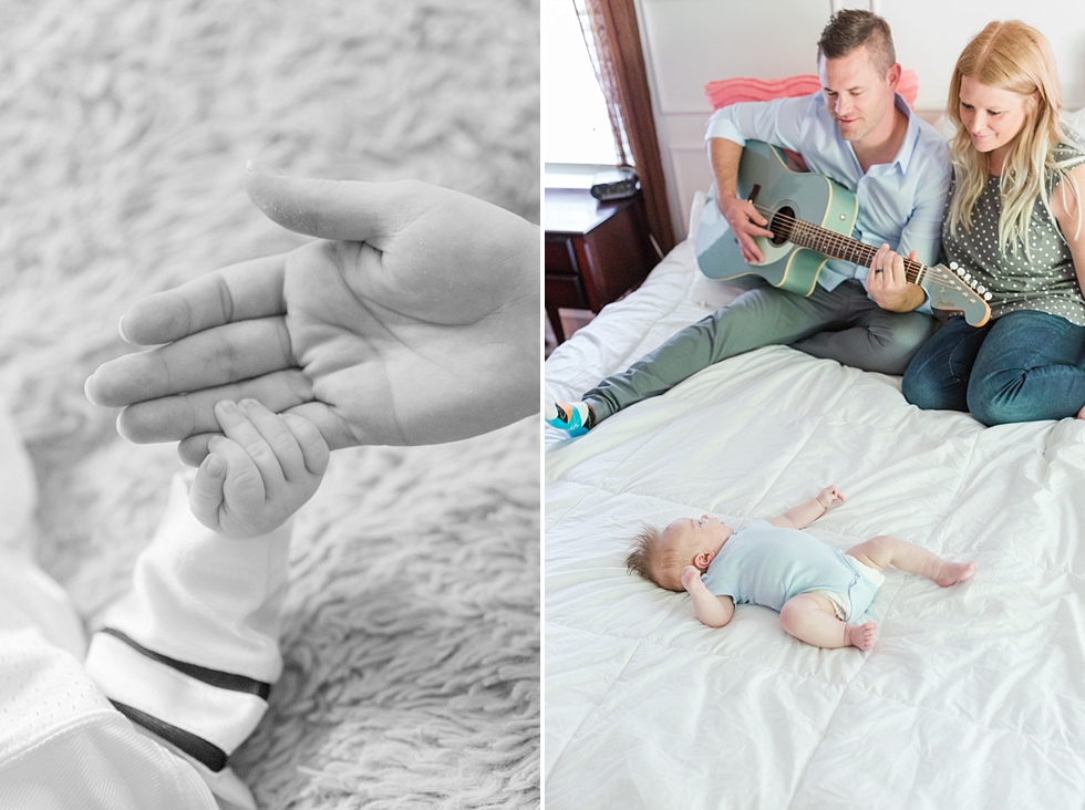 Lifestyle newborn session in clients home in Raleigh, NC by Traci Huffman Photography