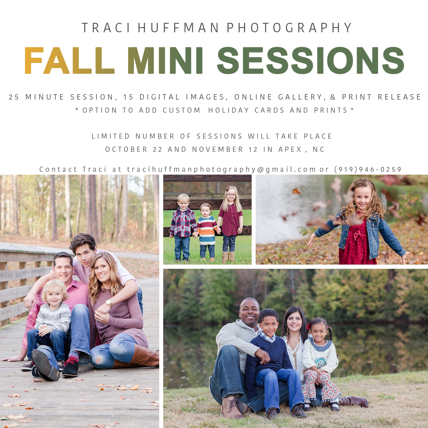 Fall mini photography sessions in Apex, NC with Traci Huffman Photography