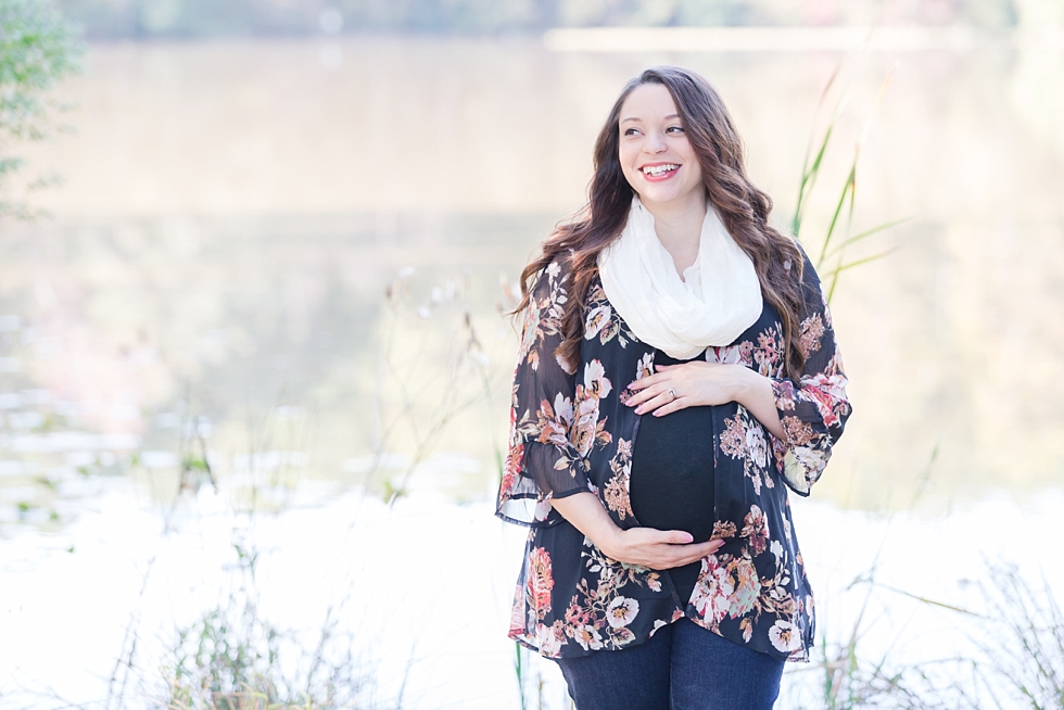 Maternity photos taken at Yates Mill in Raleigh, NC by Traci Huffman Photography - Anderson