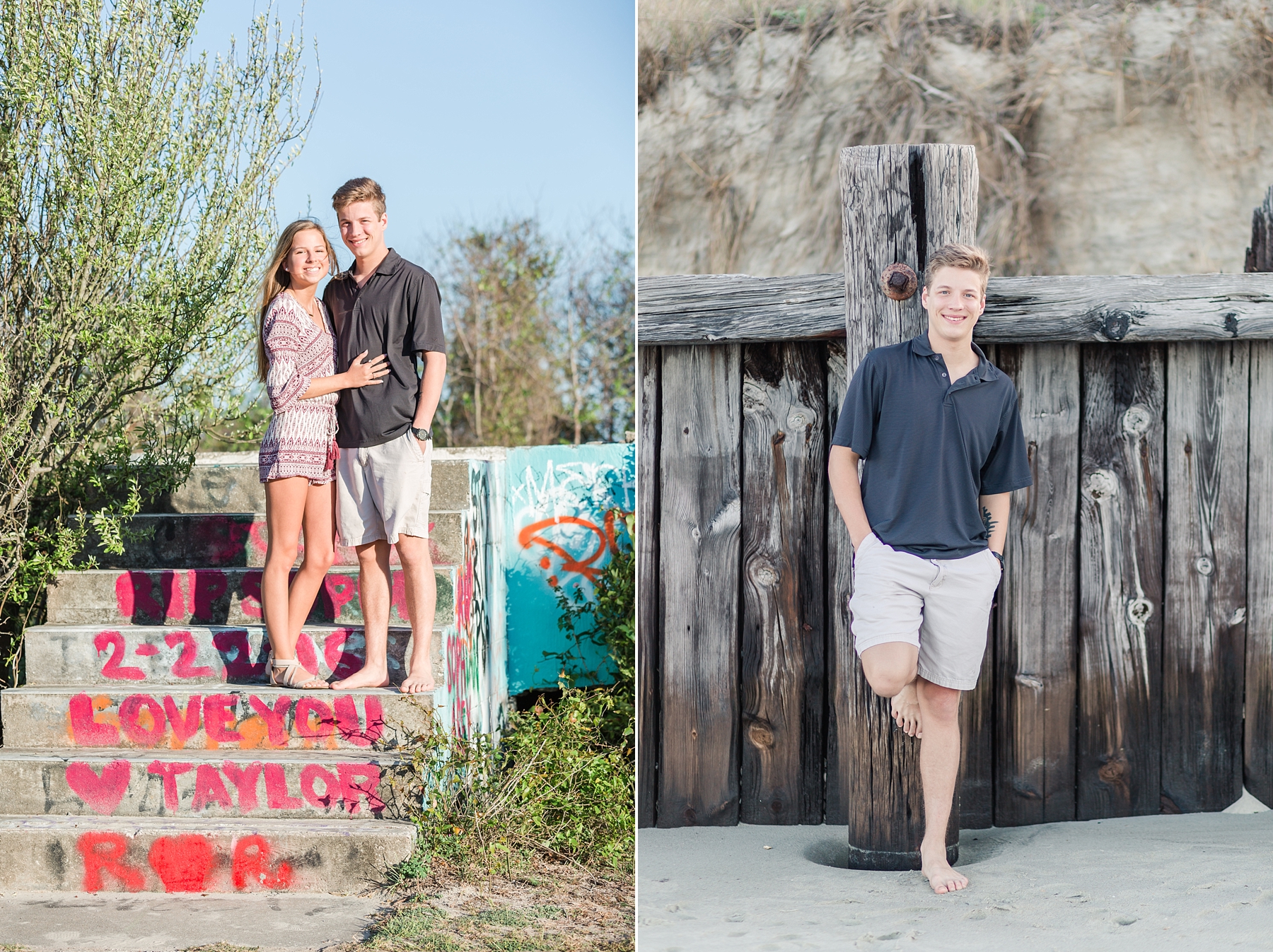 senior photos on Folly Beach, SC family and birthday photographer - Traci Huffman Photography - Logan and Alexis_0025.jpg